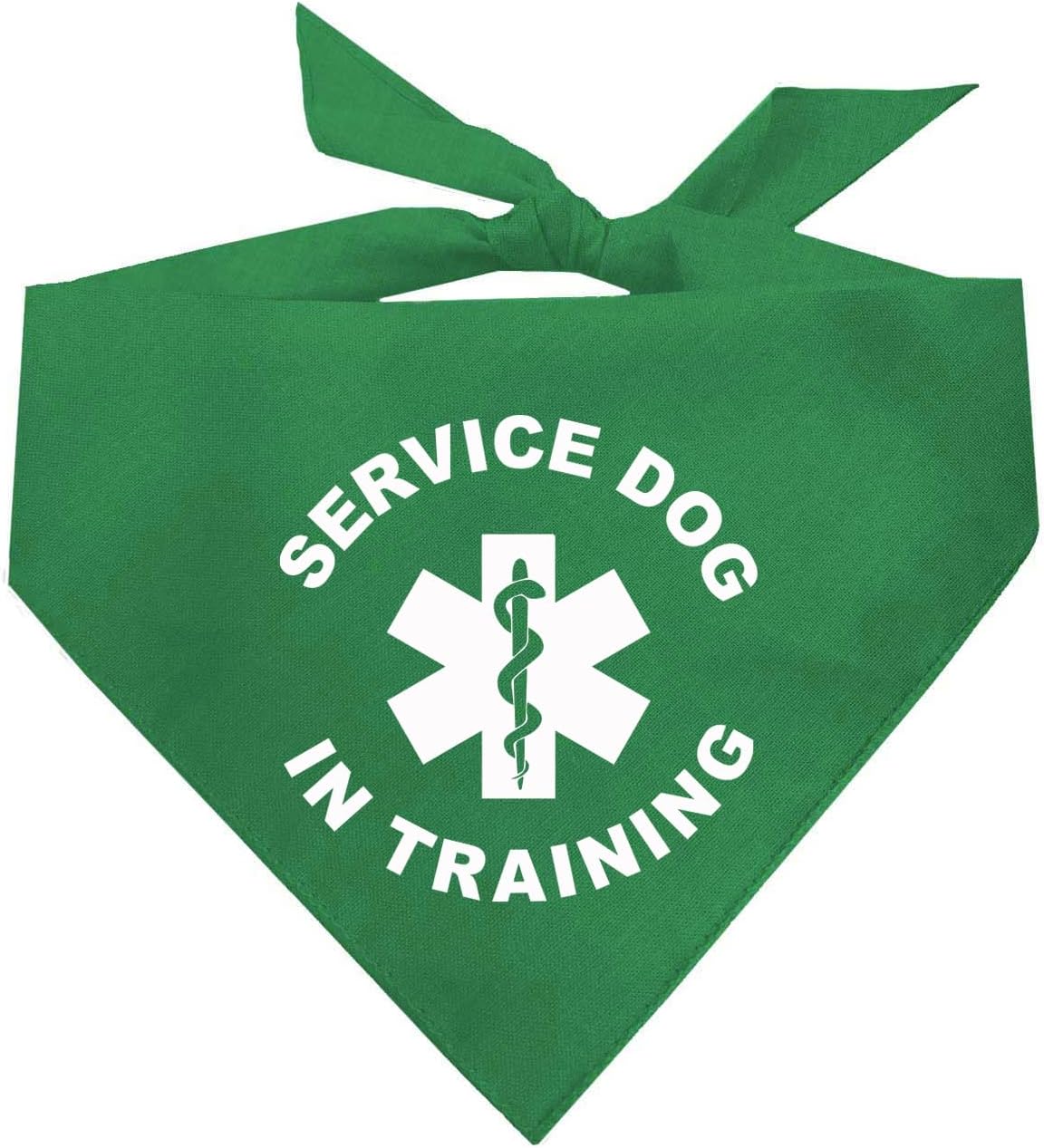Service Dog in Training Dog Bandana | 100% Cotton Adjustable Triangle |Service Dog | Working Animal | Assistance |Green, One Size (289)