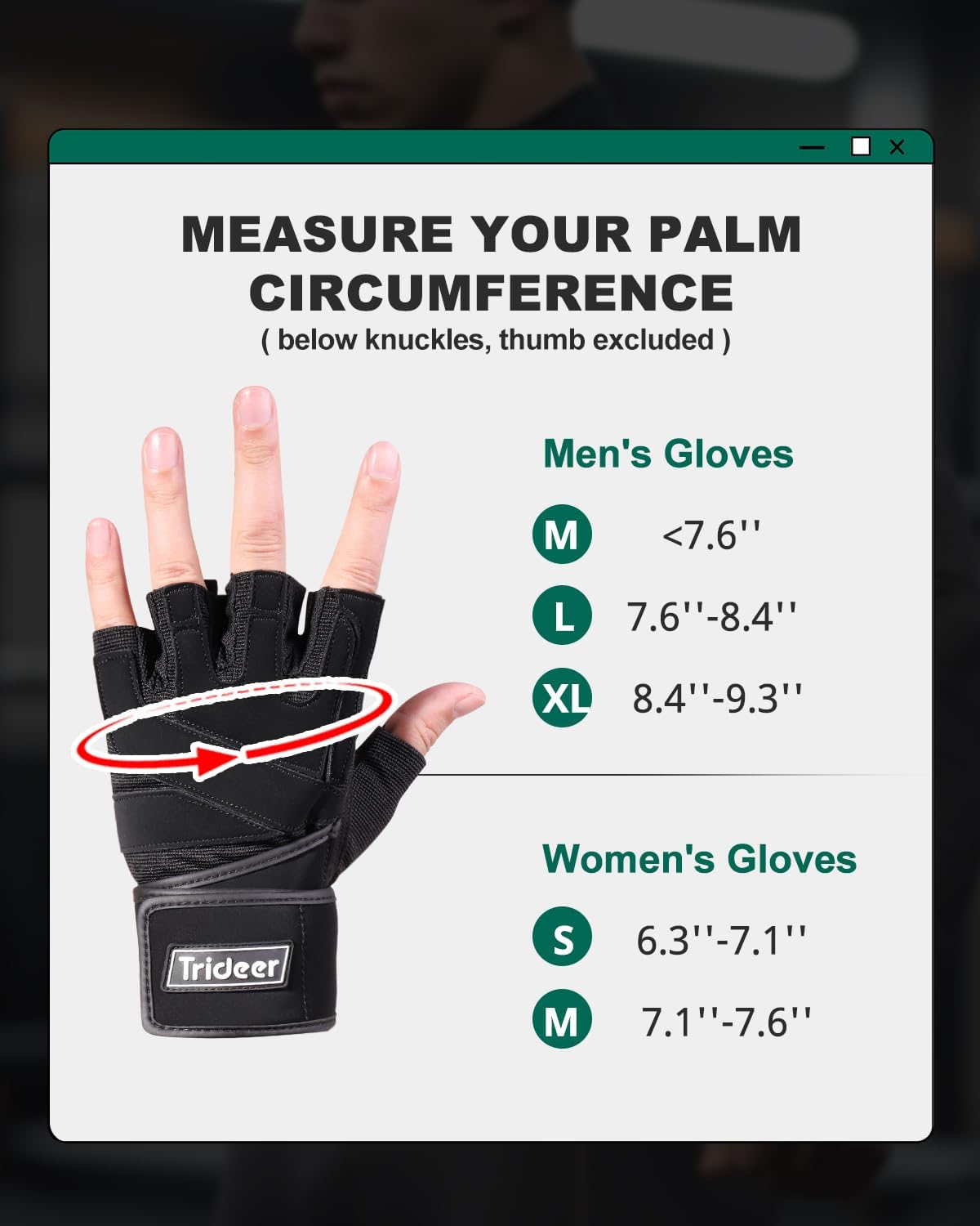 Trideer Weight Lifting Gloves for Men, Workout Gloves with Wrist Support