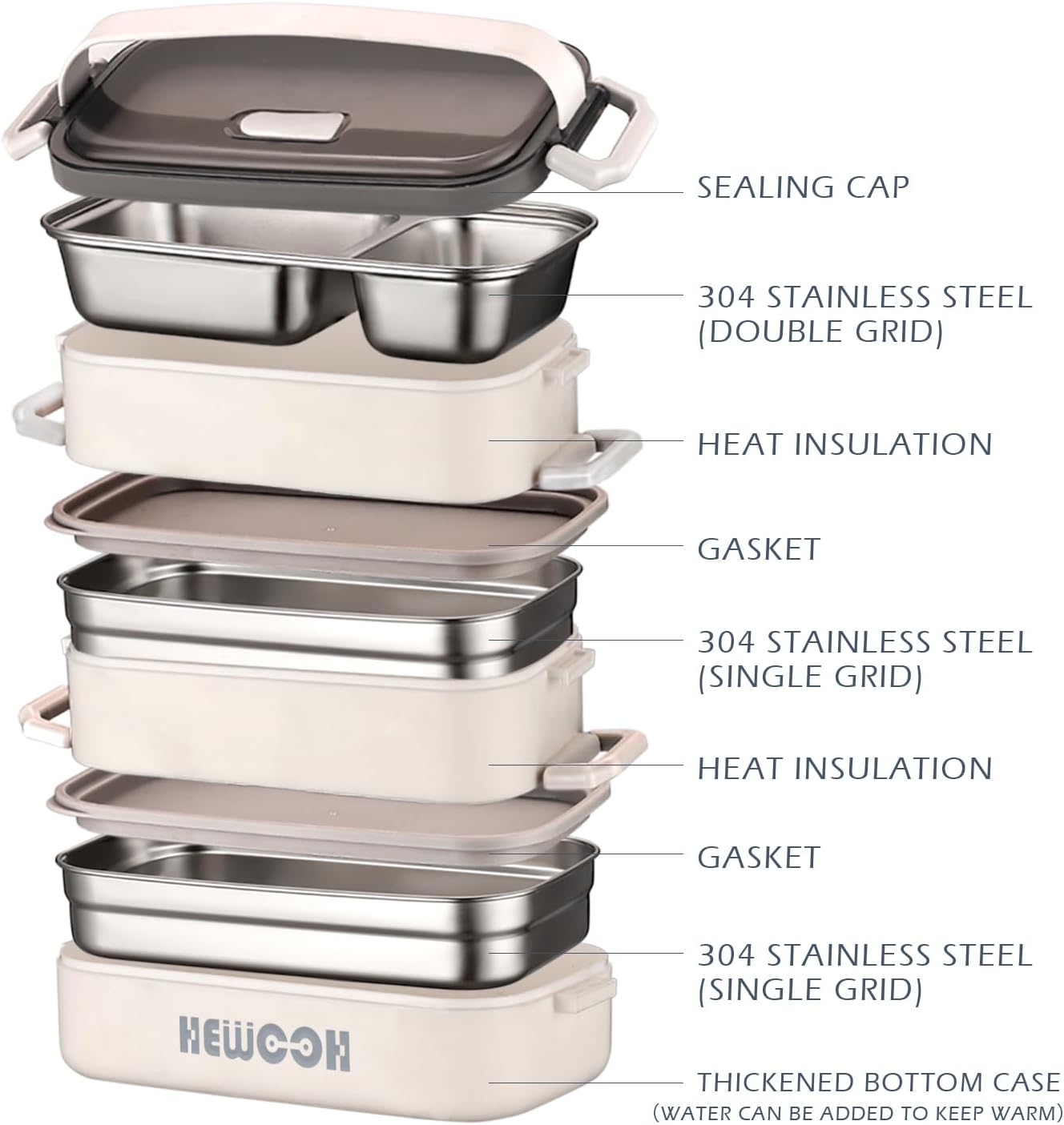 Bento Box Adult Lunch Box (74 Oz Large Capacity), Reusable, Leak-Proof, Including Lunch Bag, Fork And Spoon, 3 Dividers, Suitable For Work, Picnic, Dishwasher And Microwave Safe.(White)