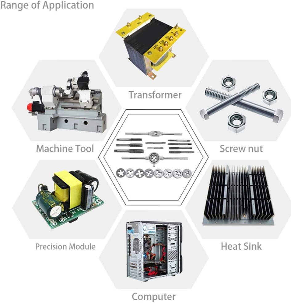 Alloy Steels Tap and Die Set,SAE Inch Sizes Essential Threading Home DieTool, Cutting Threads Gauge Kit Standard Tap Set