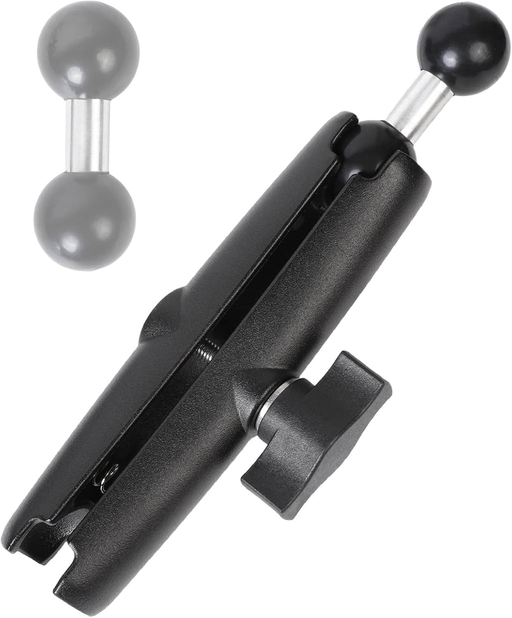 Double Socket Arm with 1" Double Ball Adapter Compatible with RAM B Size Mounts, 360° Rotation Extension Rod for Phone Holder, Tablet Mount, for Bike, Motorcycle, Truck (5.5" Middle Adapter)