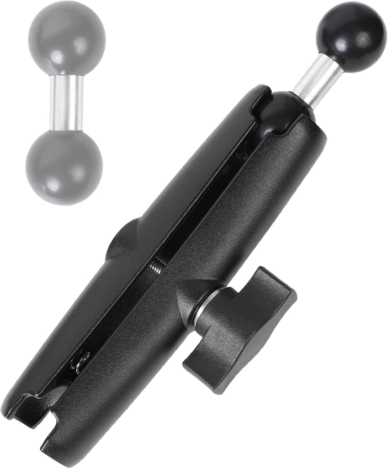 Double Socket Arm with 1" Double Ball Adapter Compatible with RAM B Size Mounts, 360° Rotation Extension Rod for Phone Holder, Tablet Mount, for Bike, Motorcycle, Truck (7.48" Long Adapter)