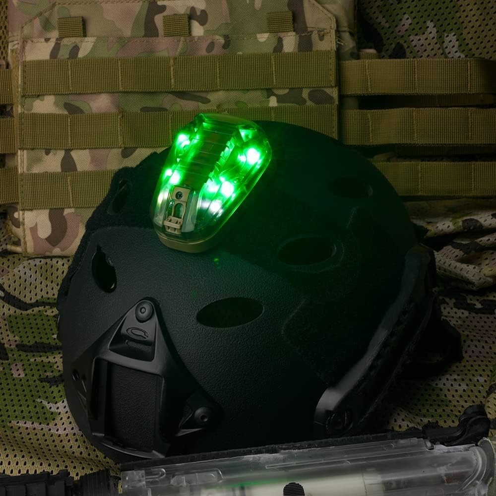 NOBUHIRO 4 Modes Tactical Helmet Light with Visible LED+IR Constant/Strobe