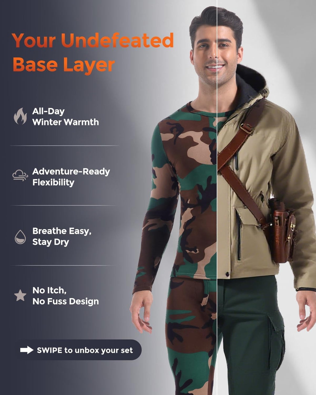 Thermal Underwear Long Johns for Men Cold Weather Base Layer Set