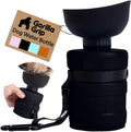GORILLA GRIP Portable Dog Water Bottle, Food Grade Silicone, 12oz Black