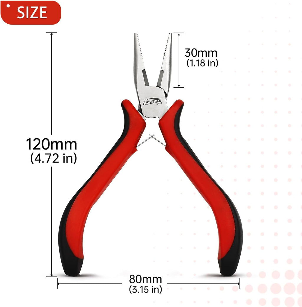 5-Pack 5" Small Needle Nose Pliers,Mini Jewelry Pliers with Cutter