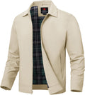 TBMPOY Mens Lightweight Jackets Light Windbreaker Full Zip Casual Work Jacket Golf Business Fall Track Coat with Pockets