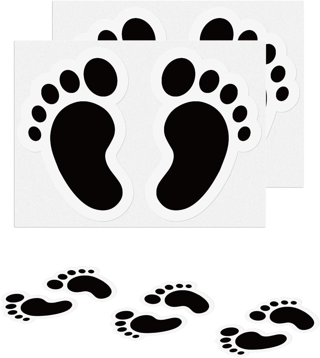 20 Pairs Black Footprint Stickers 4×6 in Classroom Floor Line Up