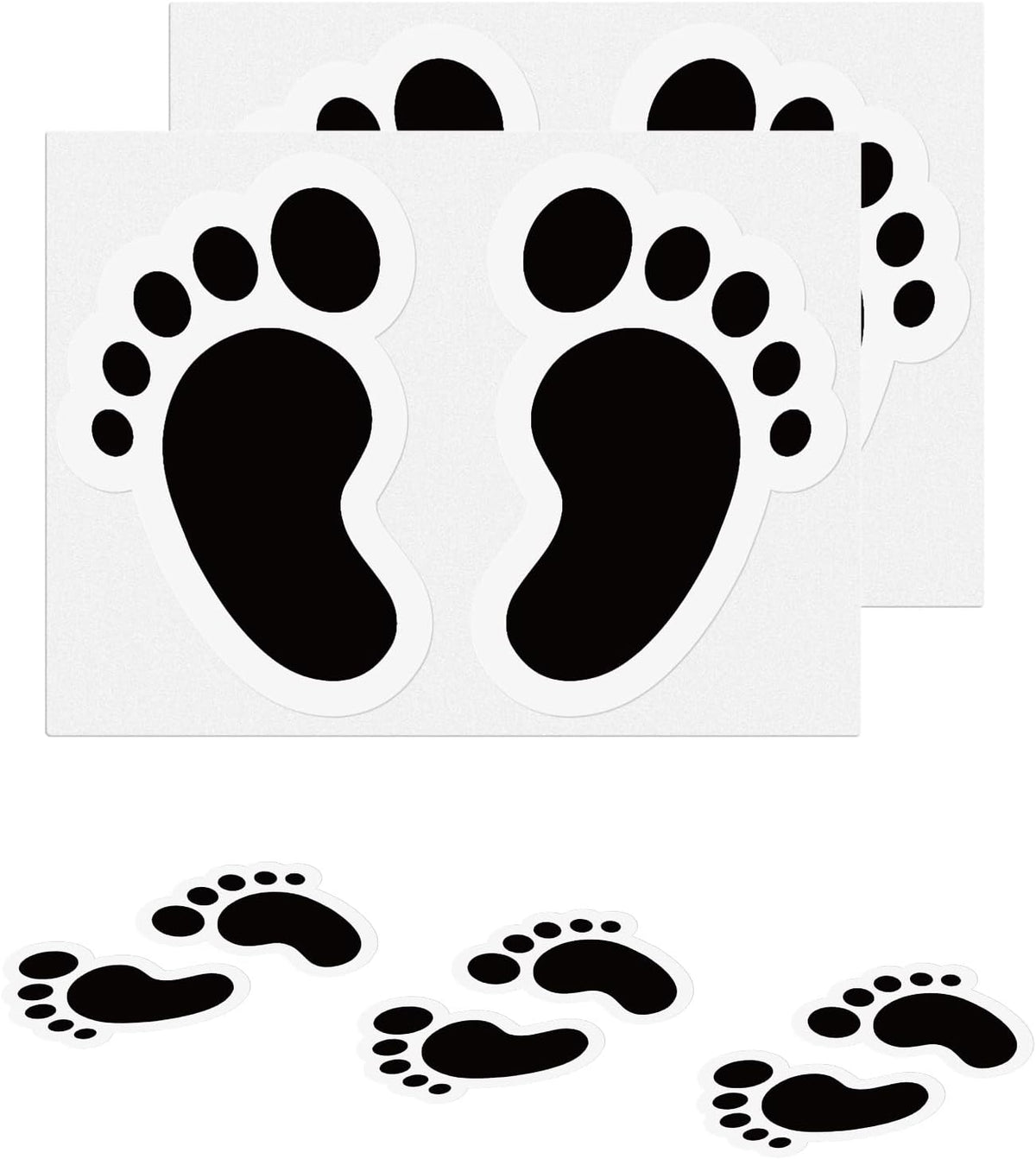 20 Pairs Black Footprint Stickers 4×6 in Classroom Floor Line Up