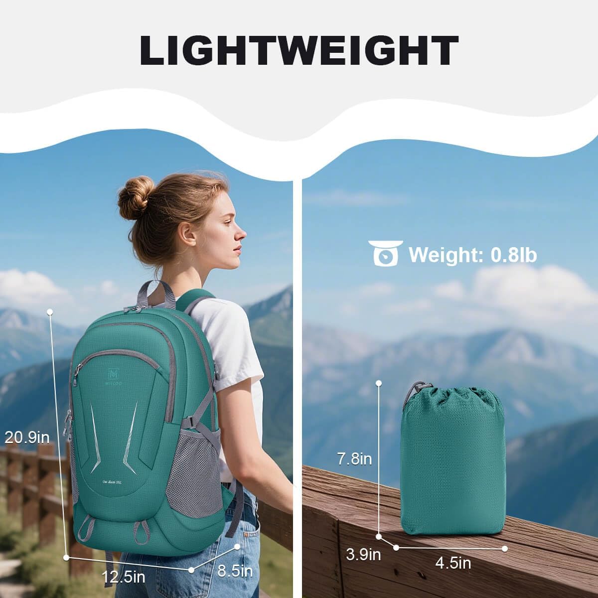 MIYCOO Ultralight Packable Backpack, 35L Waterproof Hiking Daypack