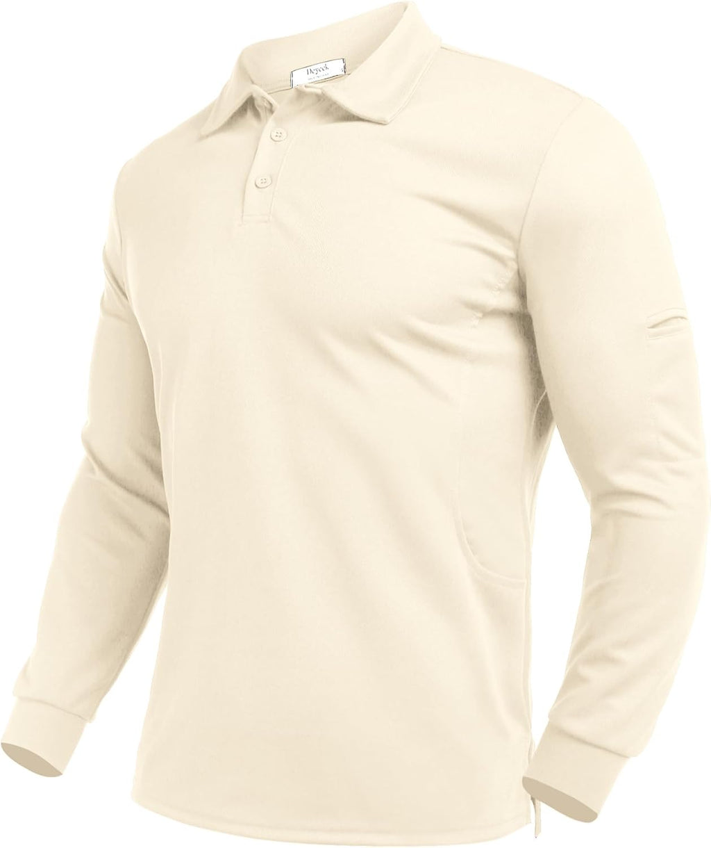 Deyeek Men's Long Sleeve Polo Shirts, Quick Dry Golf Polo for Men