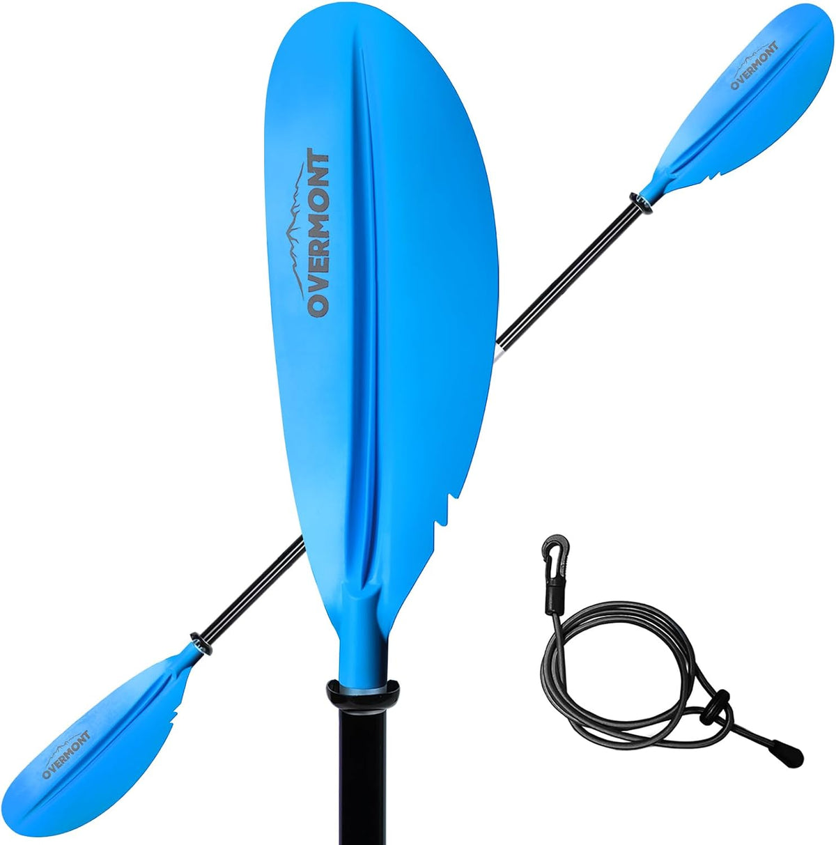 Overmont Kayak Paddles with Leash - Heavy Duty Aluminum Alloy Shaft Boating Oar for Kayaking Boating Canoeing 218cm/86in - 230cm/90.5in - 241cm/95in