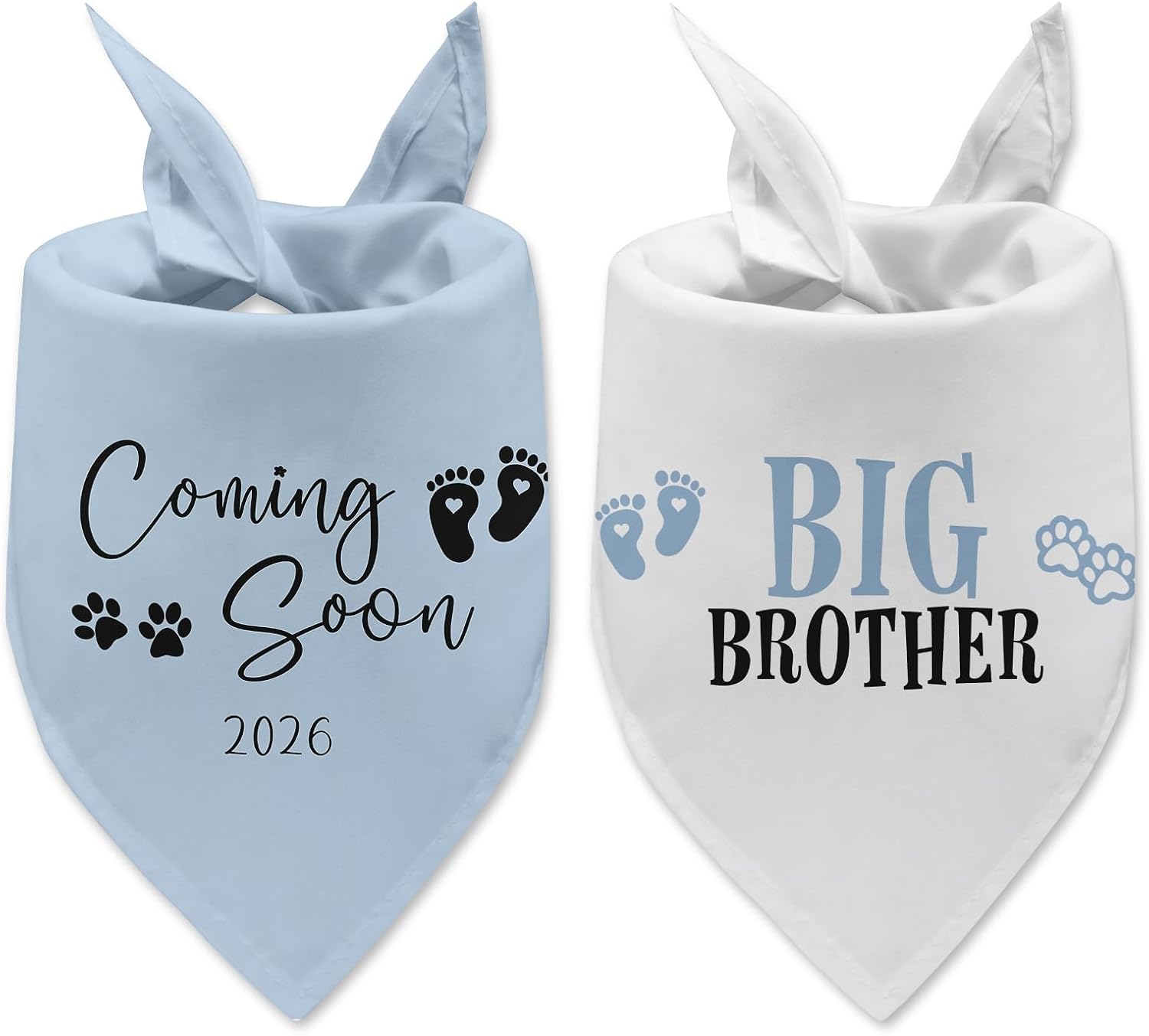 2 Packs Big Sister and Then There were Four Dog Bandana New Baby Gift Adjustable Pet Scarf for Large Medium Small Dogs Pregnancy Announcement Pink Big Sister Gender Reveal Outfit