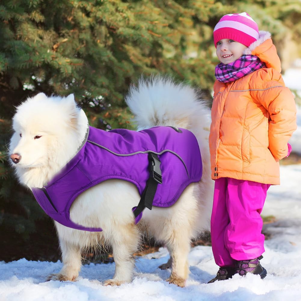 EMUST Dog Winter Coat, Waterproof Fleece Dog Jacket Winter for Small Dogs