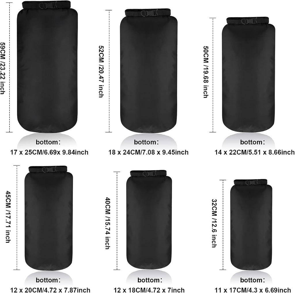 Shappy 6 Pcs Waterproof Dry Bag Set Ultralight Stuff Sack 20/15/10/8/5/3L Backpacking Bag with Long Adjustable Strap Outdoor Keep Gear Dry Sack for Camping Kayaking Boating Hiking Travel