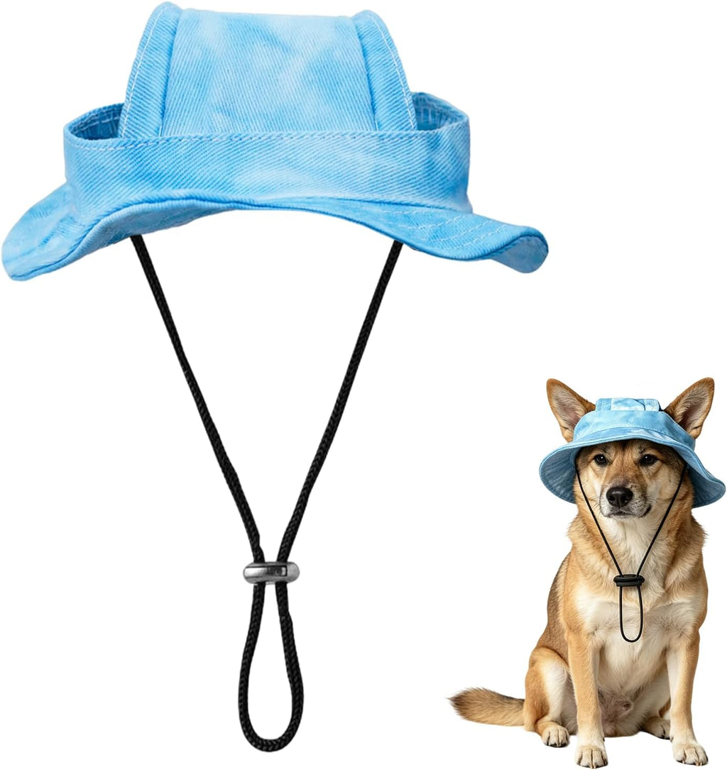 Dog Sun Hat, Hat for Dogs with Ear Holes, Pet Apparel Accessories, Breathable Drawstring for Summer Sun Protection, Outdoor Walking and Beach Activities, Small and Medium Dogs(Pink Large)