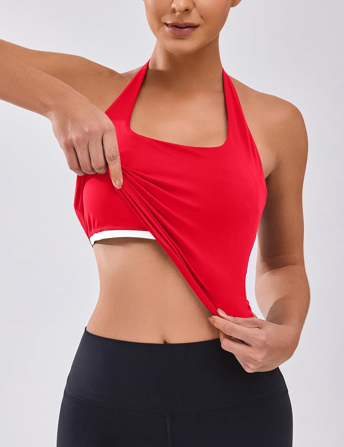 BMJL Womens Halter Top with Built in Bras Buttery Workout Athletic Tank Top