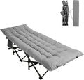 Northroad Camping Cot with Thick Mattress,Quick Set-Up Sleeping Cots Bed with Side Pocket for Outdoor Camping, Office Nap, Home Garden, Beach, Travel, Grey