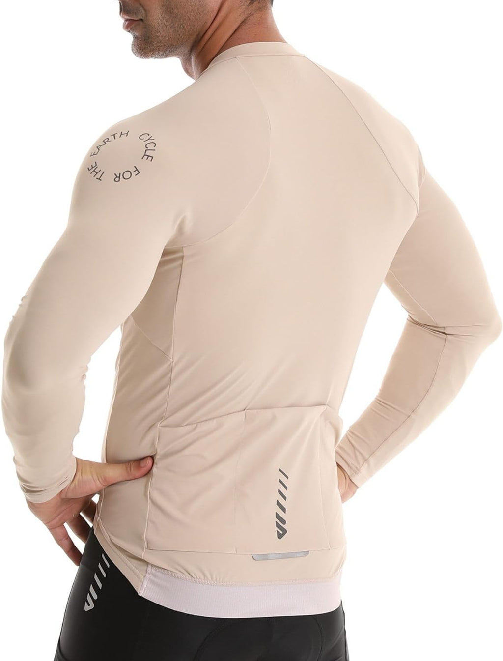 Wulibike Cycling Jersey Men Long Sleeve, Road Bike Jerseys Full Zipper with Pockets, Suitable for Spring and Autumn