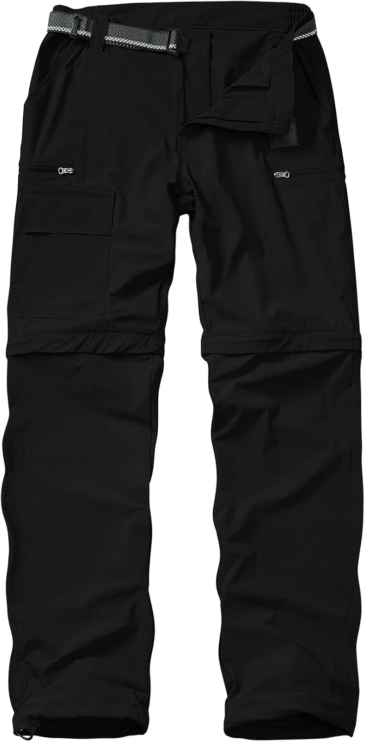 Mens Hiking Pants Cargo Safari Pants for Men Zip Off Outdoor Convertible