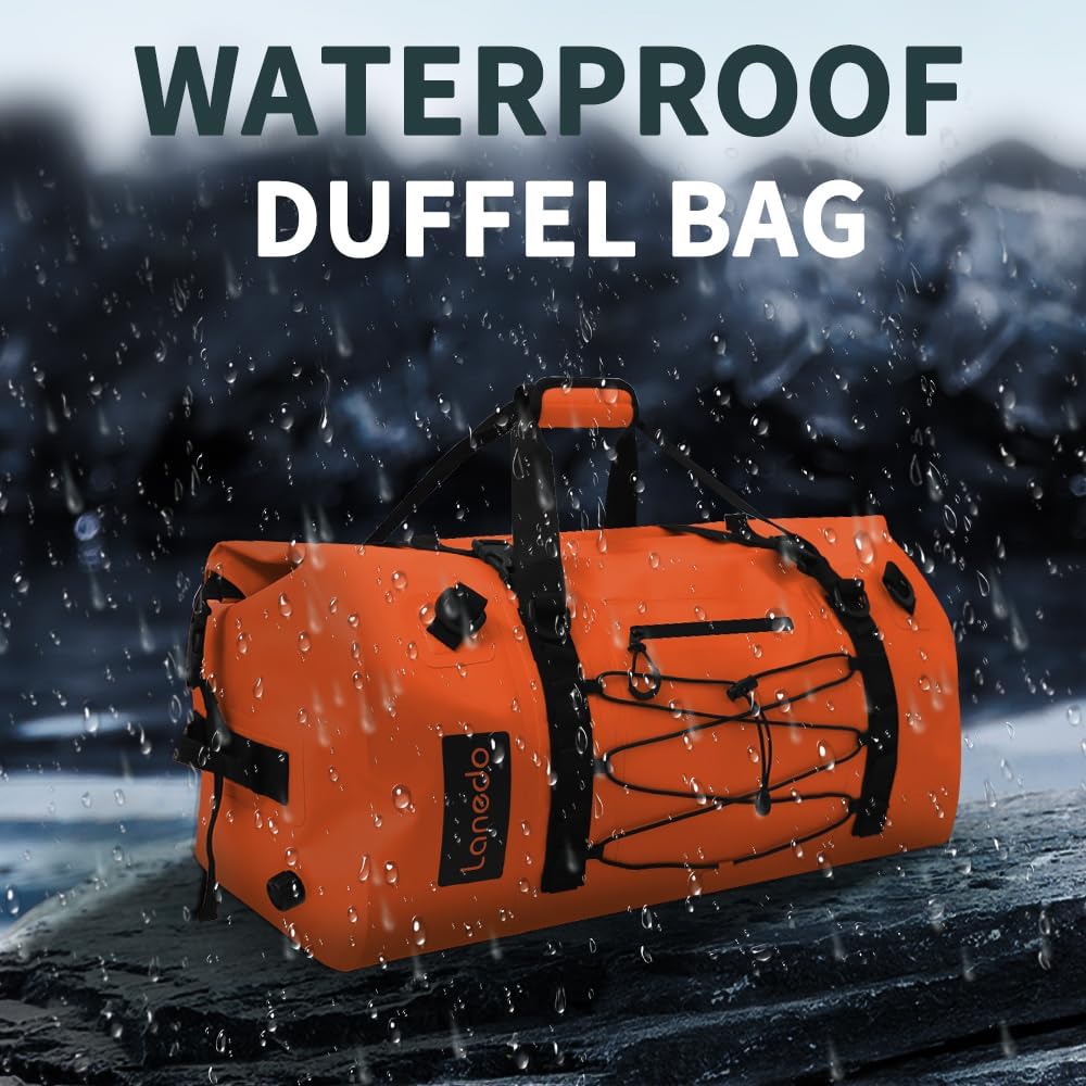 80L Dry Bag Large Waterproof Bag Roll-Top Heavy Duty Fishing Duffel Bag with Durable Straps & Handles for Kayaking Paddle boarding Boating Rafting Fishing