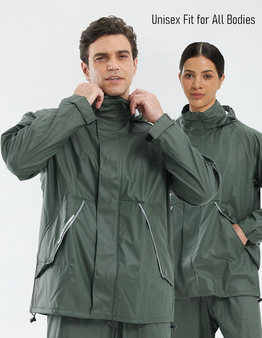 Town Field Waterproof Heavy Duty Jacket Mens Womens Rubber Rain Coat Fishing Hoodie Fou Weather Gear Pvc Raincoat