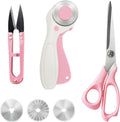 MANUFORE Left-Handed Fabric Sewing Scissors and Rotary Cutter with Blades