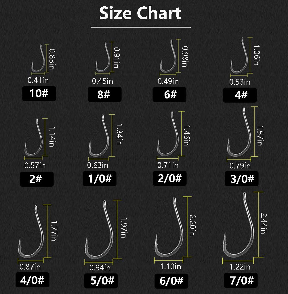 Dyxssm 150pcs/lot Forged Long Shanked Fishing Hooks Stainless Steel Fishing Hook for Saltwater Freshwater, Circle Octopus Fishing Hooks