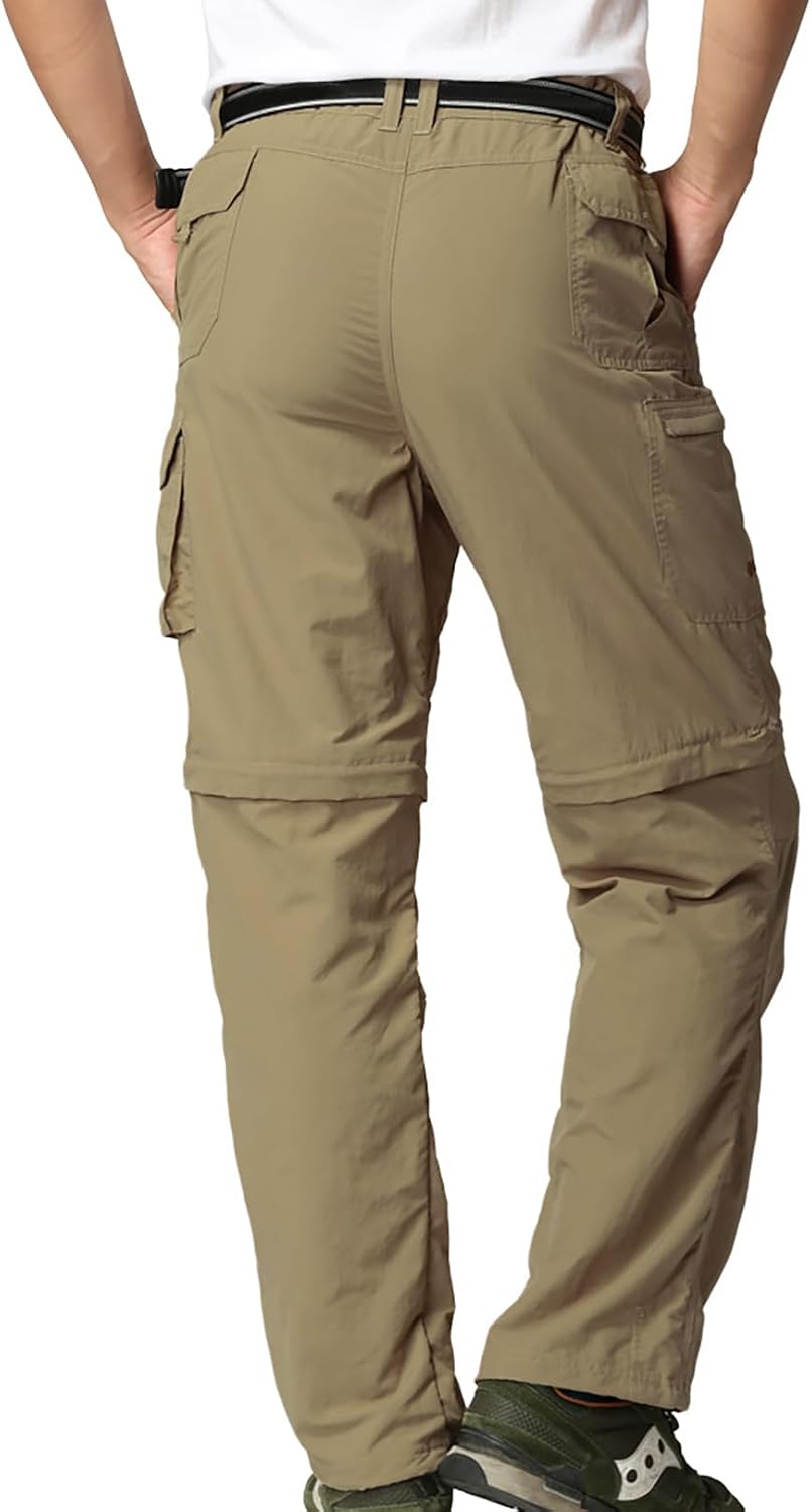 Mens Hiking Pants Convertible Quick Dry Zip Off Fishing Travel Safari Pants