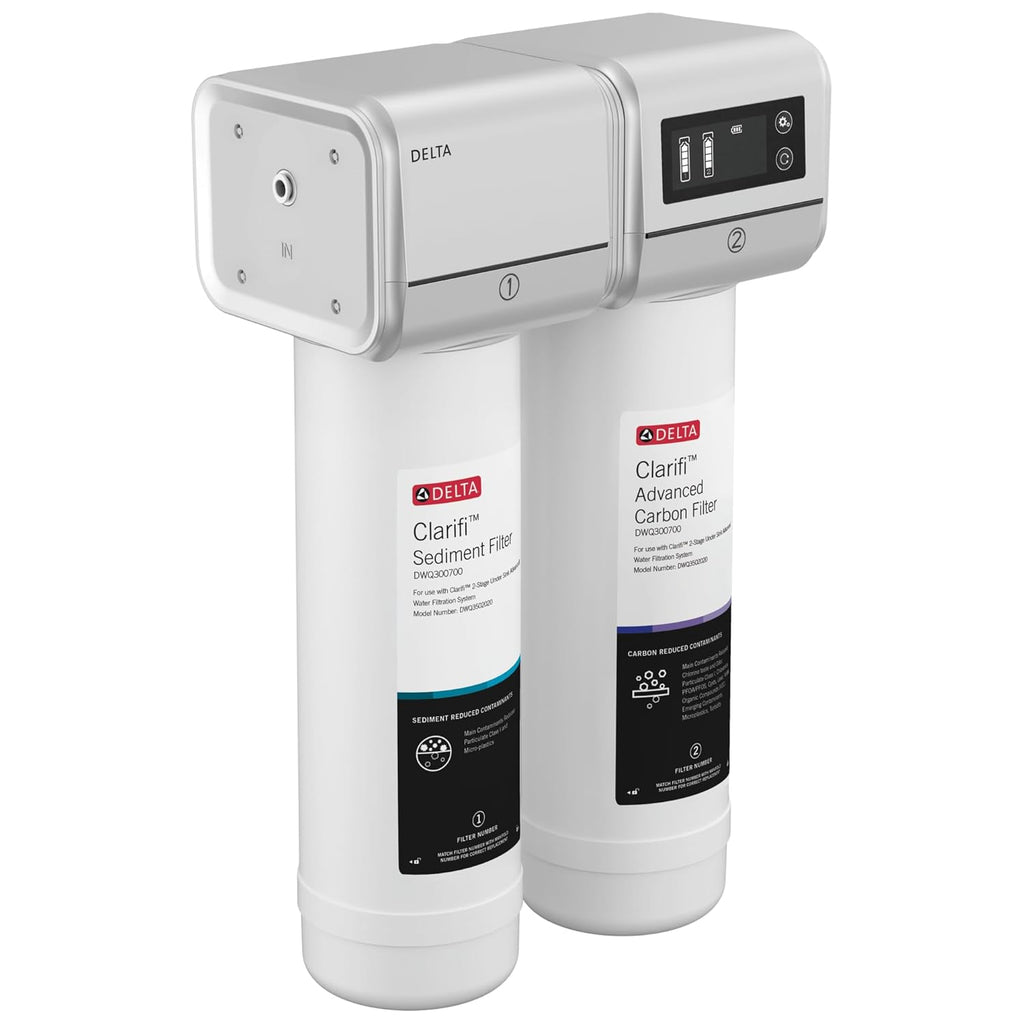Delta Clarifi Advanced 2 Stage Under Sink Water Filter System, Water Filter for Kitchen Sink Beverage Faucet, DWQ3502020