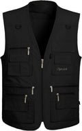 Lentta Men's Fishing Vest Summer Outdoor Lightweight Work Photo Vest 16 Pockets