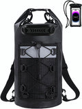 SHENDU 20L Roll-Top Waterproof Dry Bag Backpack for Kayaking Hiking (Black)