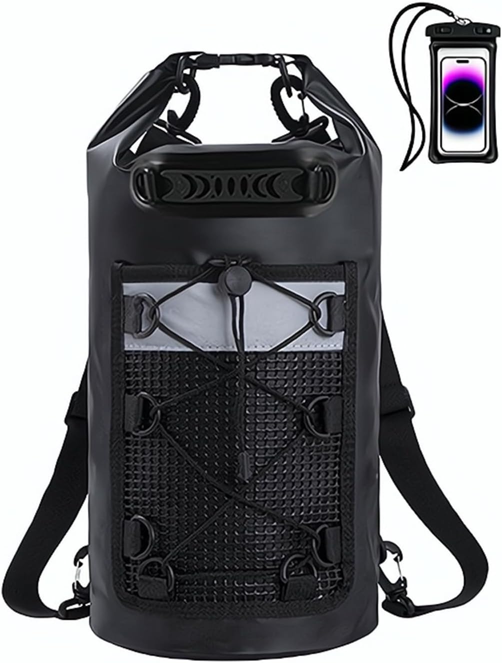 SHENDU 20L Roll-Top Waterproof Dry Bag Backpack for Kayaking Hiking (Black)