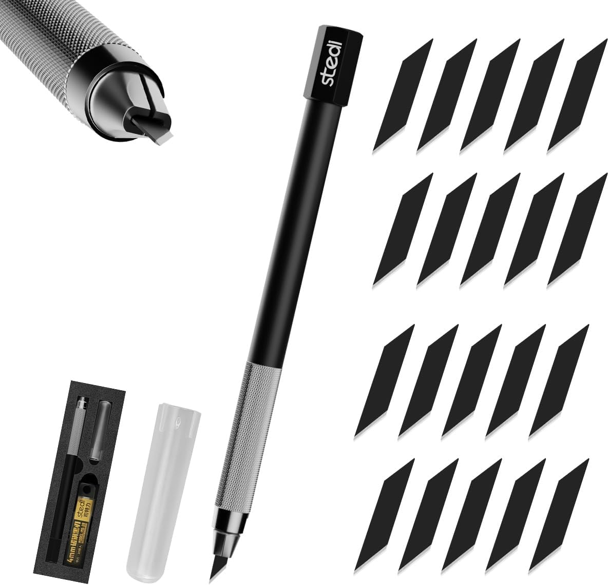 stedi Craft Hobby Knife Kit, Model Hobby Making Tools, All Metal Precision Craft Knife with 20PCS Blades for Gundam, Scale Military Model, 3D Resin Parts