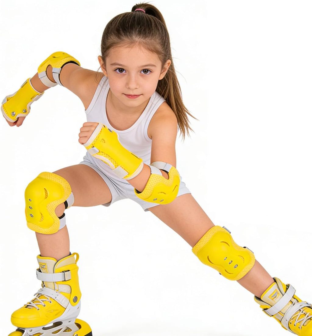 Kids Knee Pads Elbow Pads with Wrist Guards, Child Protective Gear Set for Roller Skates