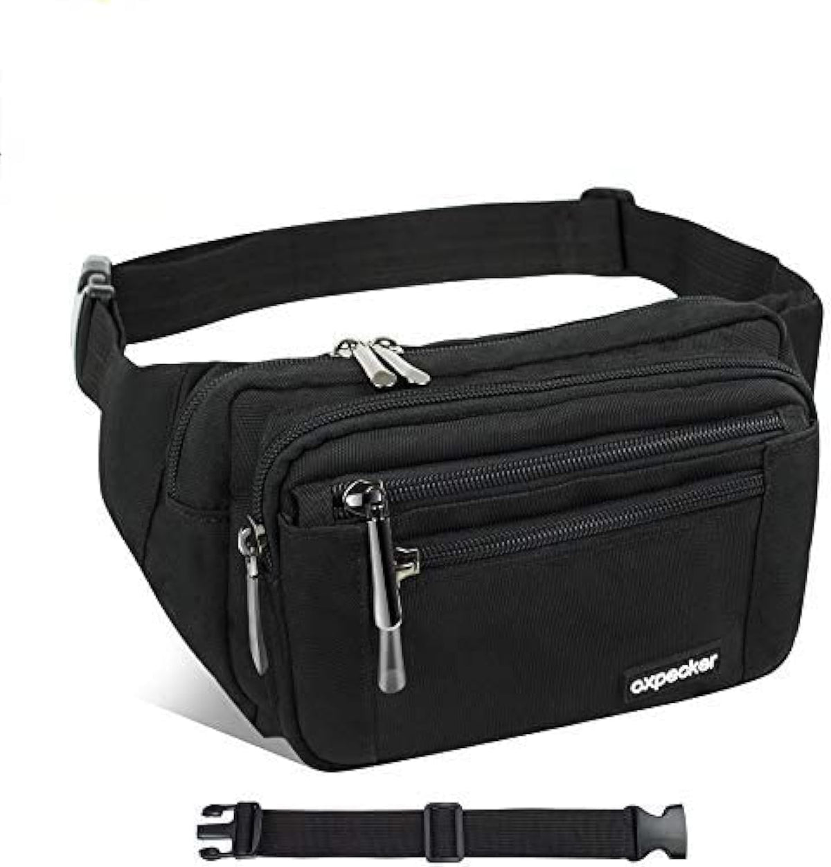 Oxpecker Waist Pack Bag, Black, with Extended Band