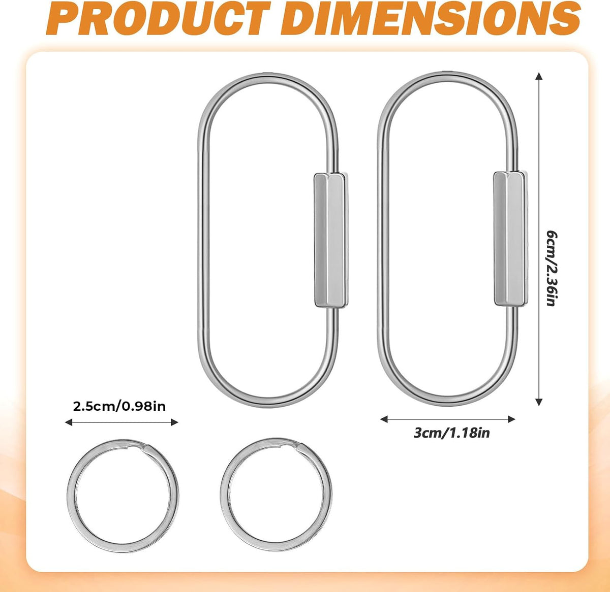 Yolev Locking Carabinern Key Ring Screw Lock Keychain