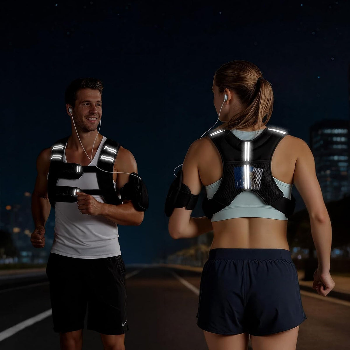 VEVOR Weighted Vest, 6lbs/8lbs/10lbs/25lbs Body Weight Vest for Men Women, with Reflective Stripe, Adjustable Buckle, Workout Equipment for Strength Training, Running, Jogging, Fitness, Muscle Building, Weight Loss