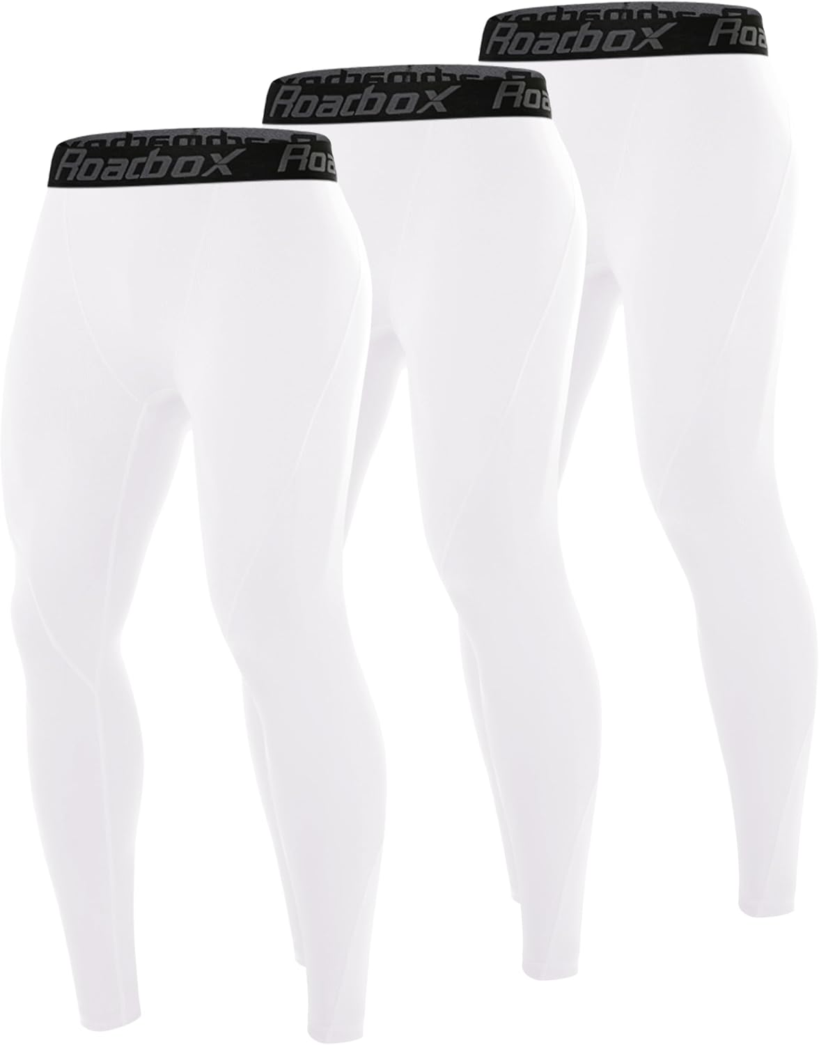 Roadbox 3 Pack Compression Pants Men, Performance Running Workout Leggings