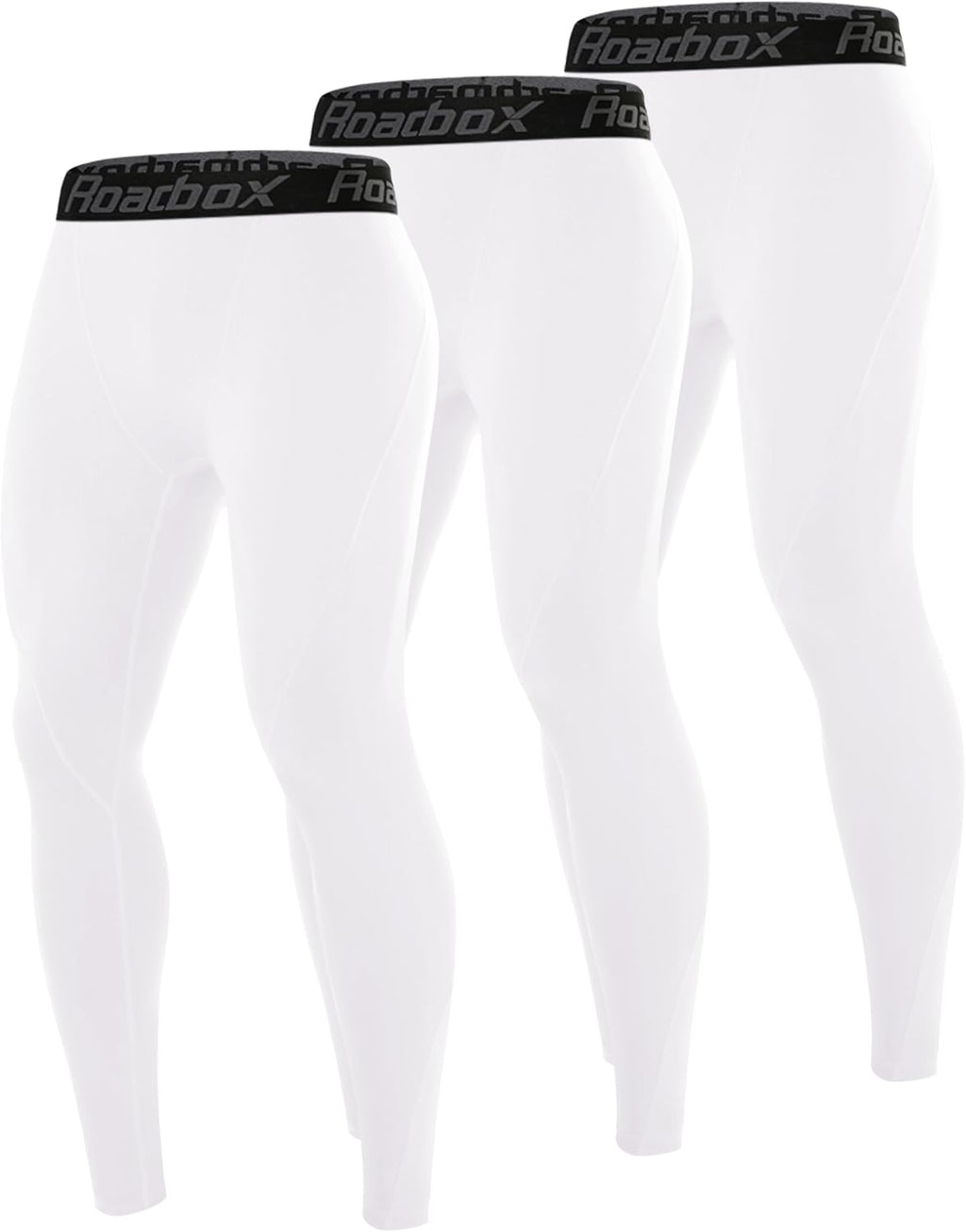 Roadbox 3 Pack Compression Pants Men, Performance Running Workout Leggings