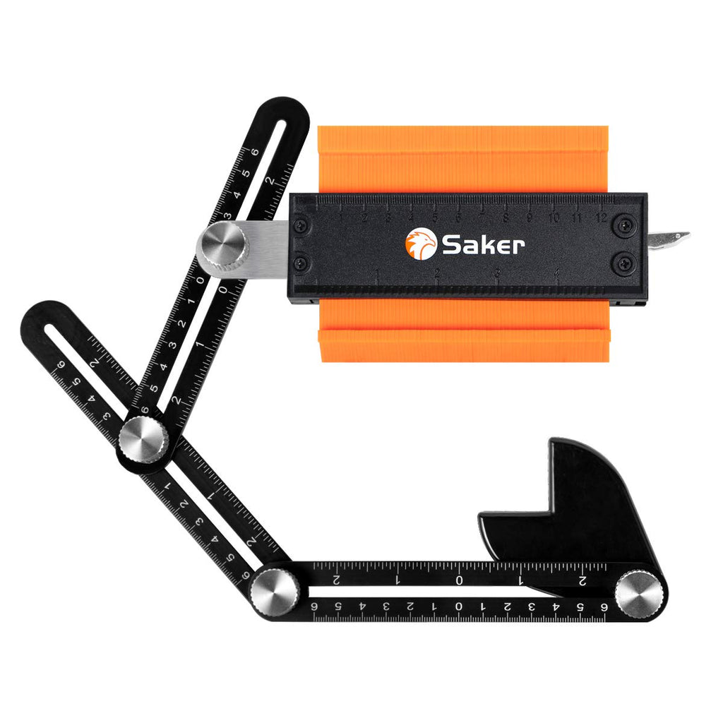 Saker Contour Gauge Profile Tool With Opening Locator- Adjustable Lock -Precisely Copy Irregular Shape Duplicator -Irregular Welding Woodworking Tracing - Must Have Tool for DIY Handyman, Construction