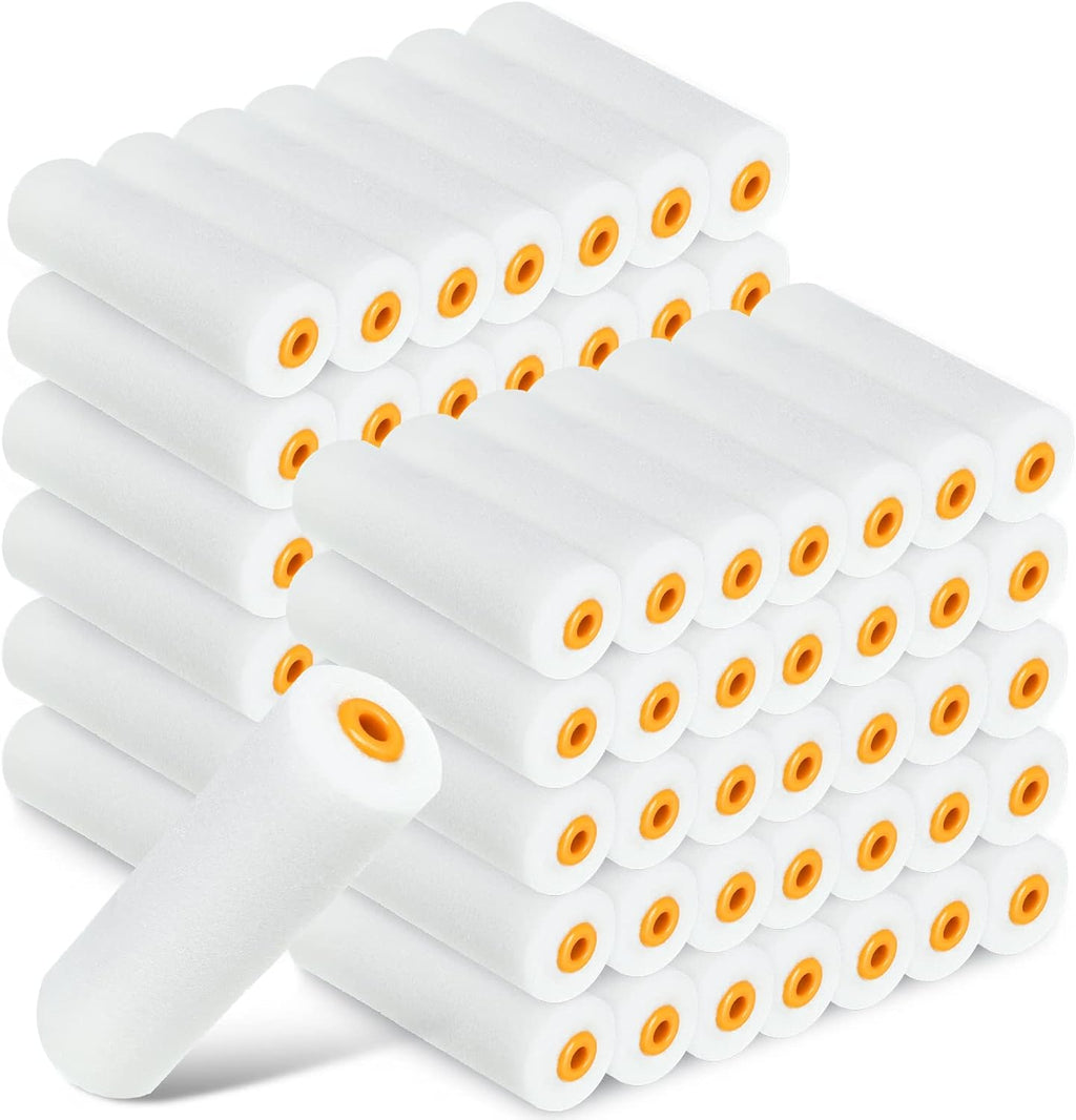 Nuogo 120 Pcs 4 Inch Foam Paint Roller Refills Mini High Density Roller