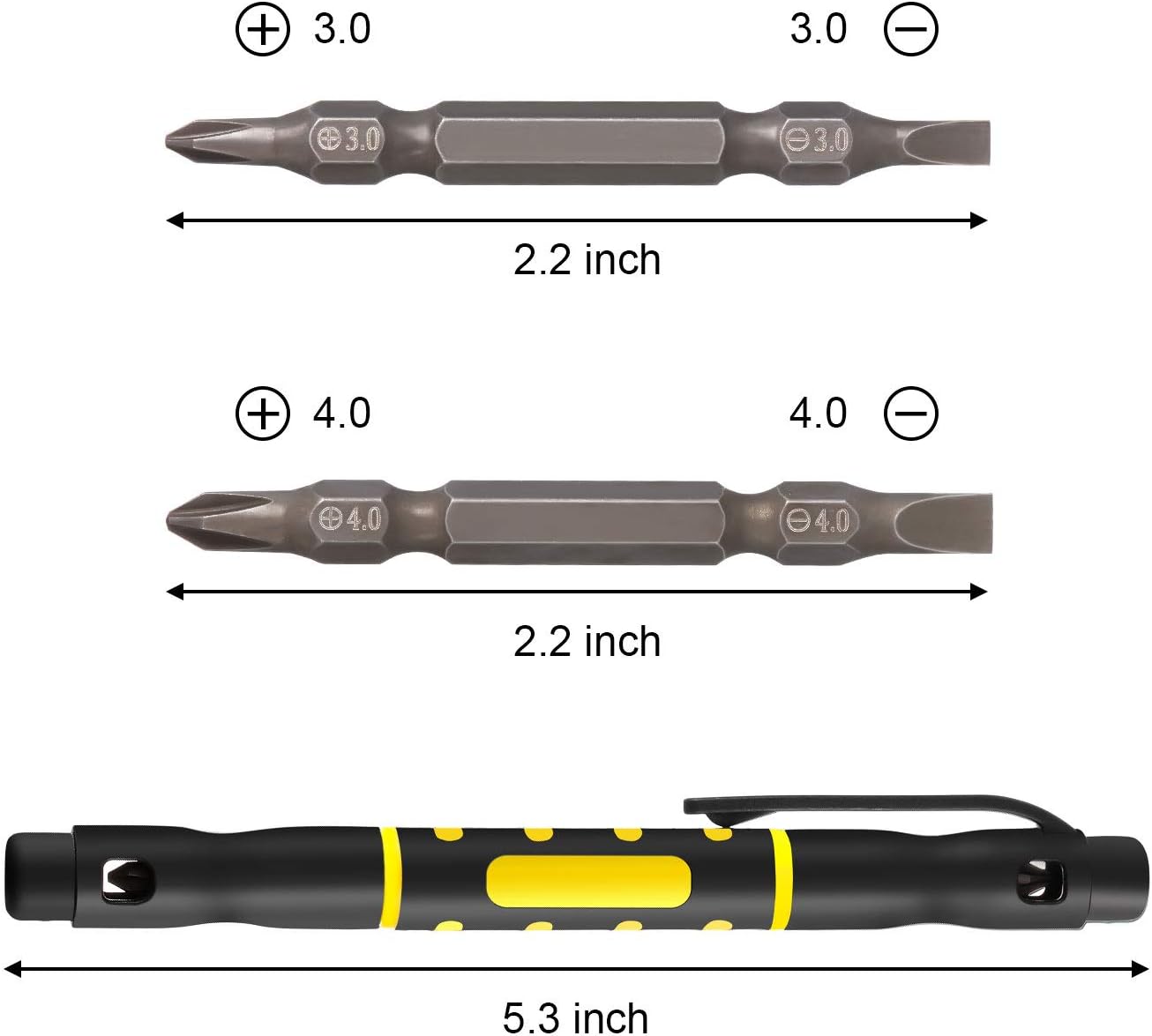 Mudder 4 Pcs Pen Screwdriver 4 in 1 Multipurpose Crossing Flathead