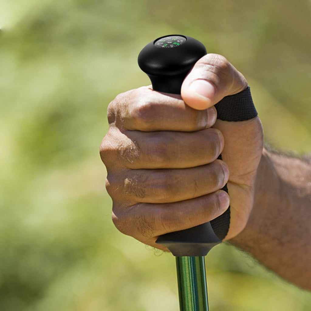 SUPVOX Trekking Pole Ball Handle Compass: Socket-in Hiking Stick Knob Compass Replacement for Wood Walking Poles, Mountaineering, and Climbing