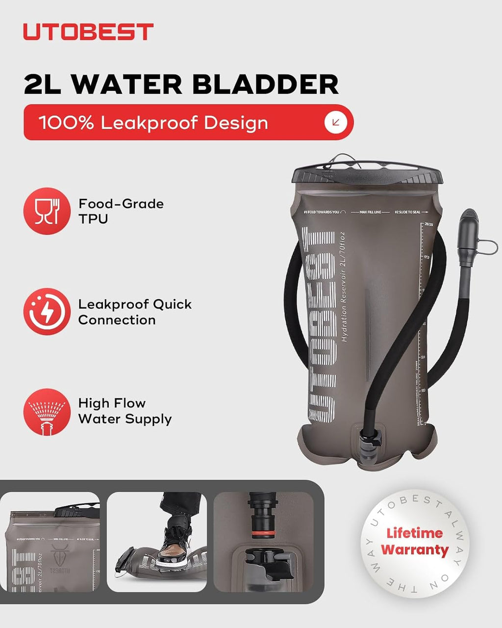 UTOBEST Running Vest Lightweight Hydration Pack 10L UTR110