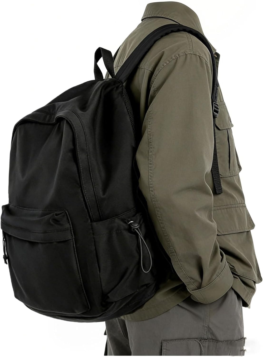 BJLFS Black Backpack for Men Women Large, Gym Backpack for Women Foldable Outdoor Weekender Gym Bag, Waterproof Sports Back Pack & Dance Yoga travel Bag