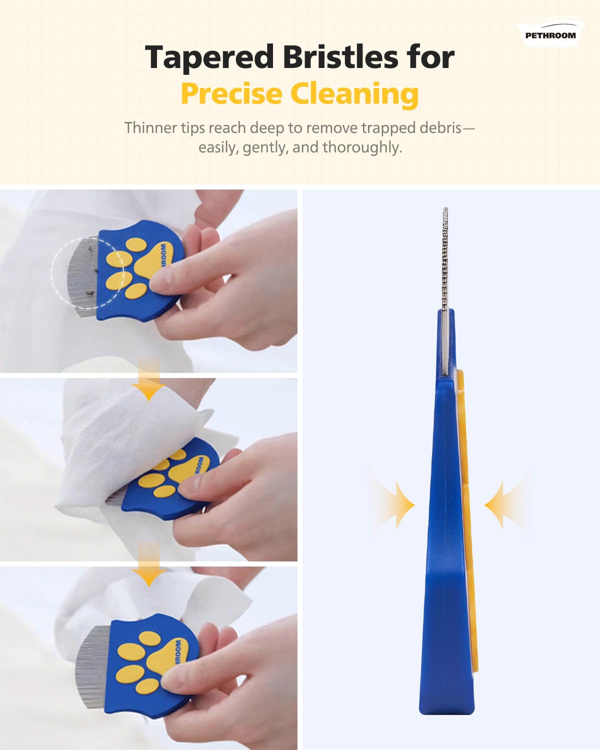 PETHROOM Professional Eye Comb for Pets, Stainless Steel Tear Stain Remover