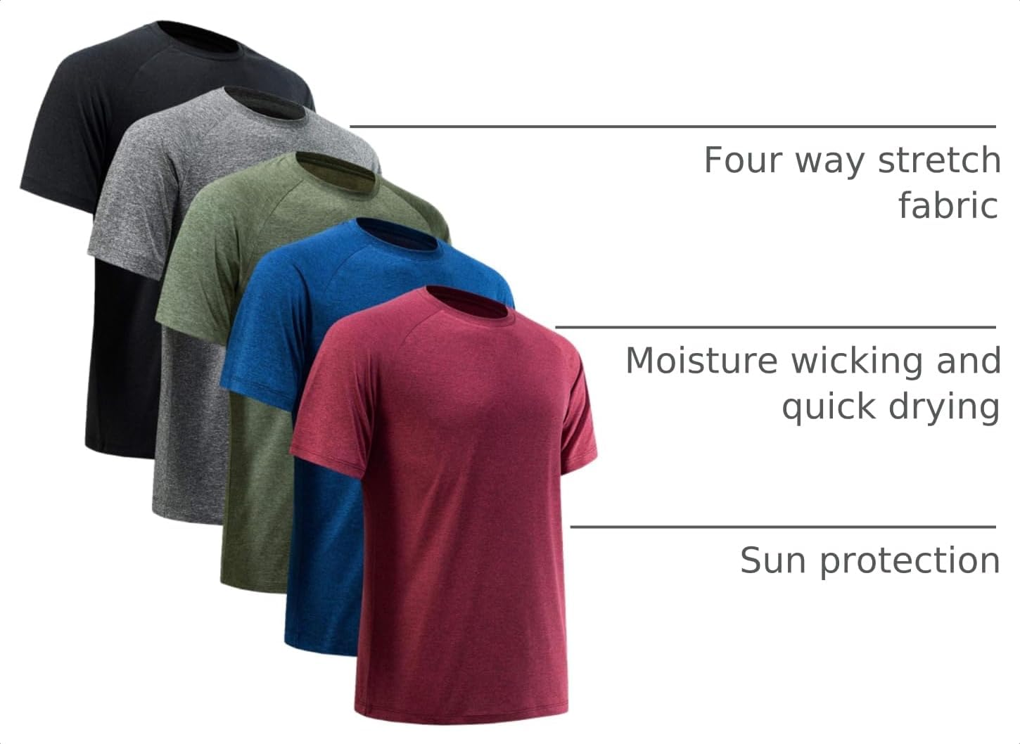 Workout Shirts for Men Short Sleeve Quick Dry Gym T Shirt