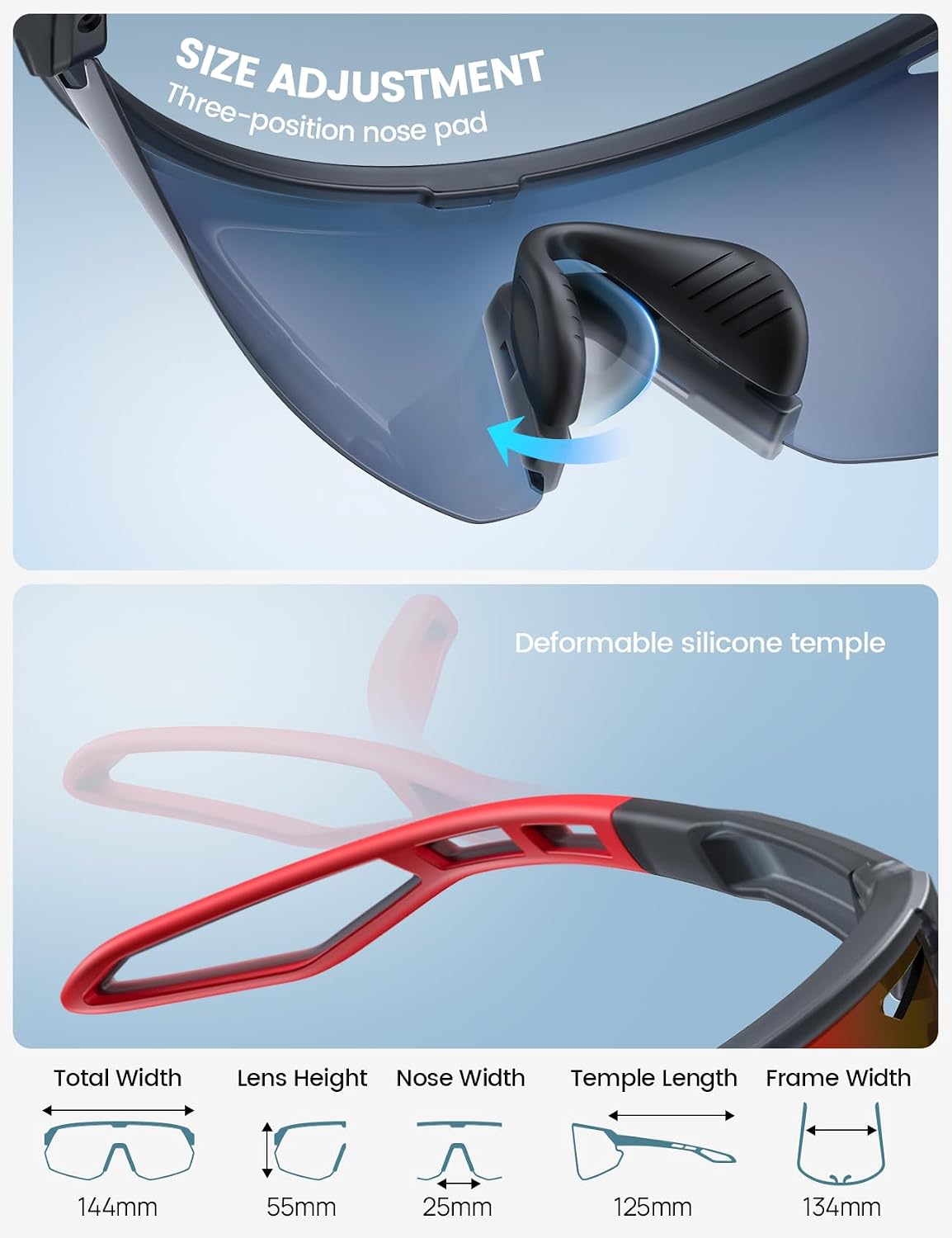 Lamicall 24g Polarized Sports Sunglasses for Men Women - UV400 Protection Sun Glasses for Baseball Running Cycling Fishing