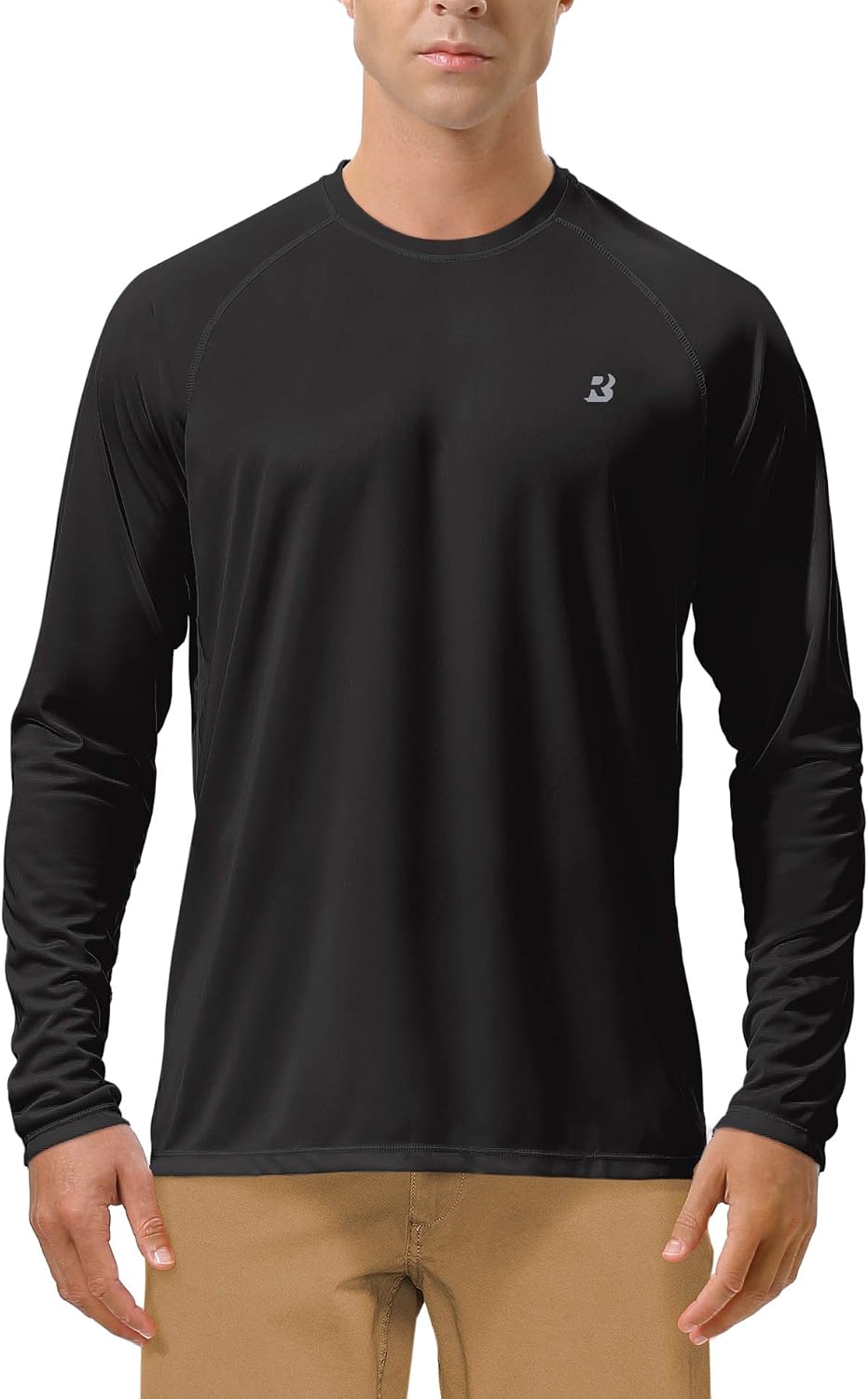 Roadbox Mens UPF 50+ UV Sun Protection Shirts Outdoor Long Sleeve SPF Rash Guard for Fishing Hiking Swimming Running